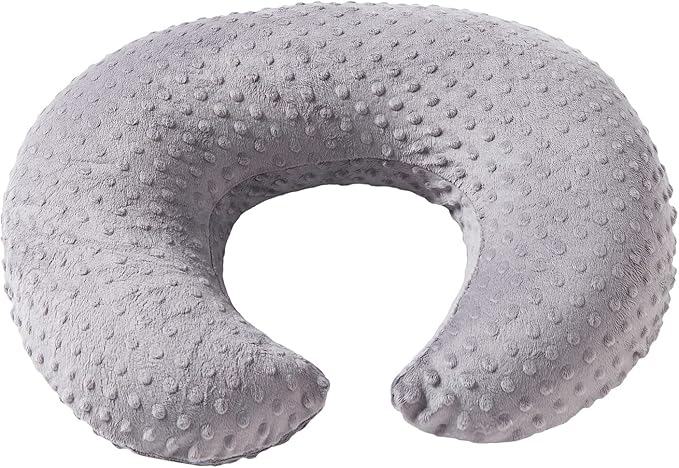 Dots Nursing Pillow Cover, Case Plush Breathable Breastfeeding Pillow Slipcover Fits Nursing Pillow, Super Soft Snug Positioners for Baby Boy Baby Girl (Rose Gray)