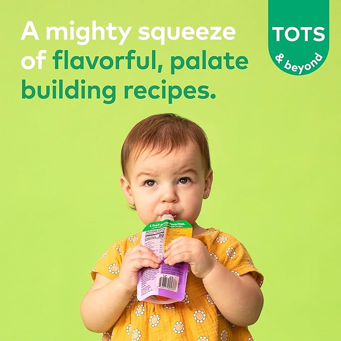 Variety Pack 8ct 4oz Pouch Mighty Morning Food Group Blend Tots - Apple, Blackberry, Purple, Carrot, Greek Yogurt, Oat + Banana, Kiwi, Spinach, Greek Yogurt, Barley