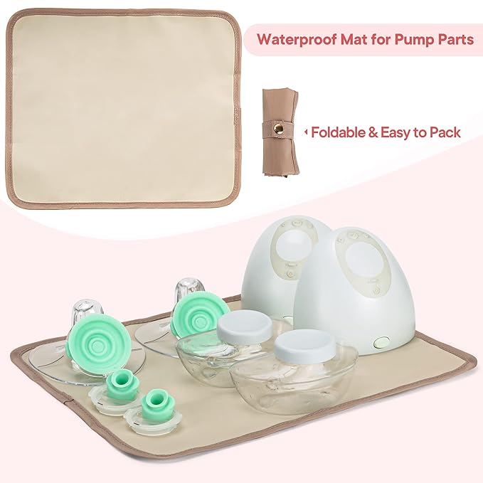 Fasrom Wearable Breast Pump Bag Compatible with Momcozy, Medela and Elvie Hands Free Pumps, Portable Carrying Case with Waterproof Mat for Working Moms Travel, Pink (Bag Only, Patent Design)
