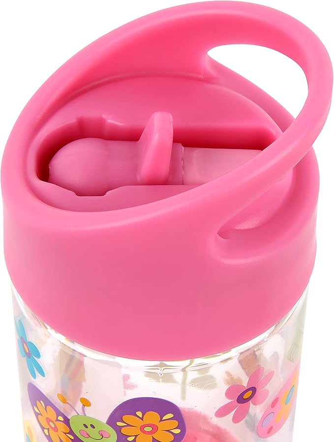 Stephen Joseph, Kids Flip Top Water Bottle, 10 oz Tritan BPA Free, Water Bottle for Girls & Boys, Back to School Flip Top Bottle, BUTTERFLY