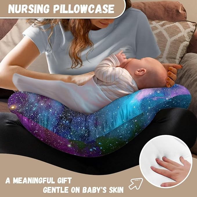 Cow Boy Nursing Pillow Cover for Baby Boys Breastfeeding Pillow Slipcover with Hidden Zipper Nursing Pillow Case for Newborn Girls Horse Breast Feeding Pillowcases Stain Resistant Beige