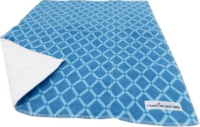 Infant Burping Cloth, Burp Cloths for Baby Boy or Girl, Soft and Absorbent - Cotton Reusable Spit Up Rags, XLarge, 1 Count (Blue)
