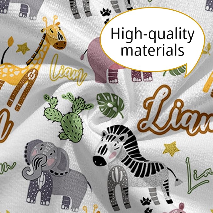 Baby Nursing Pillow Cover - Personalized Name Breastfeeding Pillow Cover with Zebra Pattern, Stretchy Removable U-Shaped for New Moms, Soft Breathable Slipcover for Infant Boys Girls