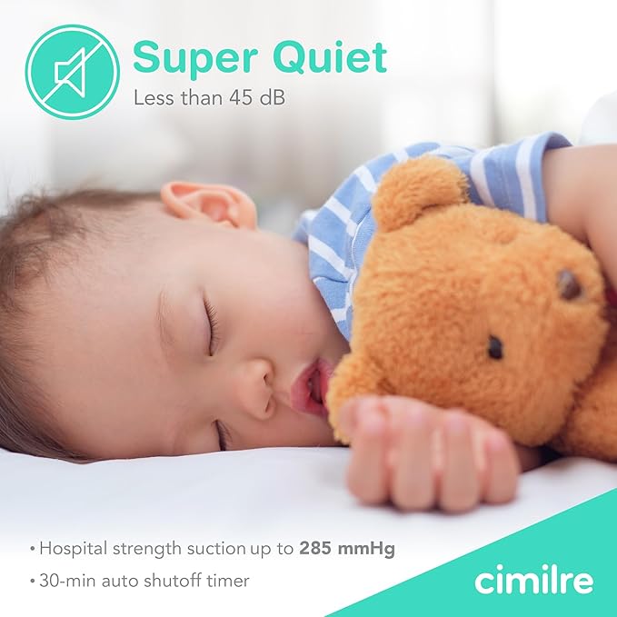 P1 Portable Breast Pump Kit by Cimilre, Small Breast Pump w/Rechargeable Battery for Moms On-The-Go, BPA, BPS & Phthalate Free, Double Electric Breast Pump