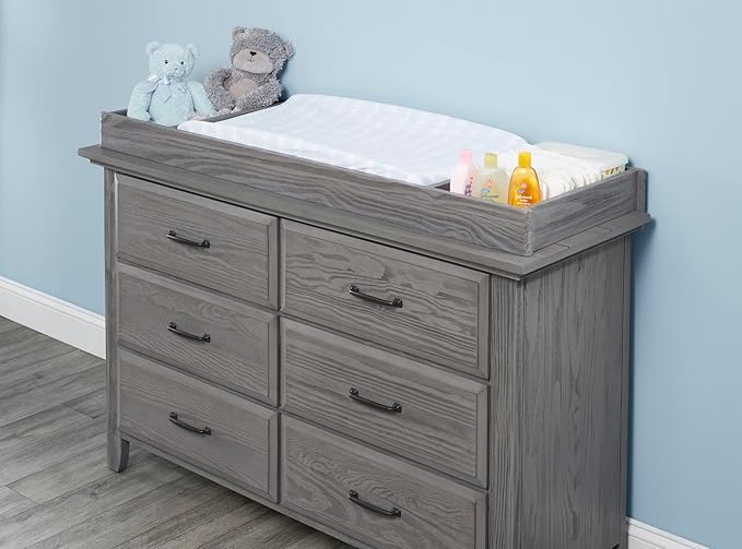 Soho Baby Chandler Premium Changing Topper for 6-Drawer Dresser, Graphite Gray