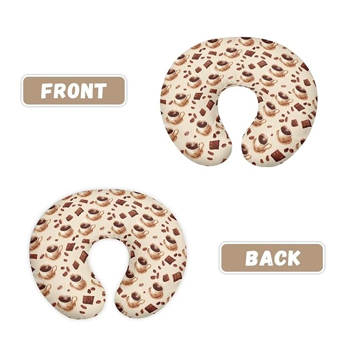 Chocolate and Coffee Nursing Pillowcase Newborn U-Shaped Breastfeeding Pillowcase Cushion Cover Soft and Easy to Clean