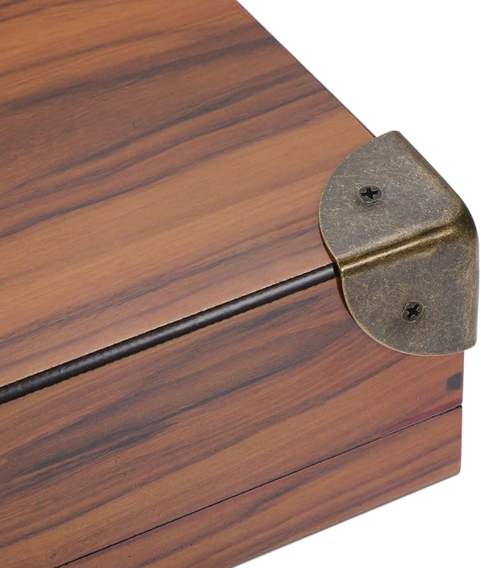 uxcell 40x40x40mm Metal Box Corner Protectors Edge Guard Bronze Tone 16pcs for Table Corners and Desk Corners