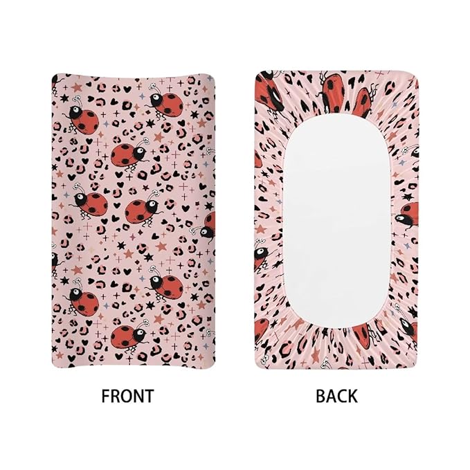 Ladybug Diaper Change Table Covers Leopard Print Changing Pad Cover for Baby for Newborn Easy to Install Changing Mat Sheet for All Season Gift for Friends