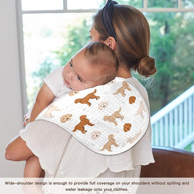 vvfelixl Muslin Burp Cloths Wheaten Terrier Poodle Baby Washcloths for Baby Girl Boys 2 Pack