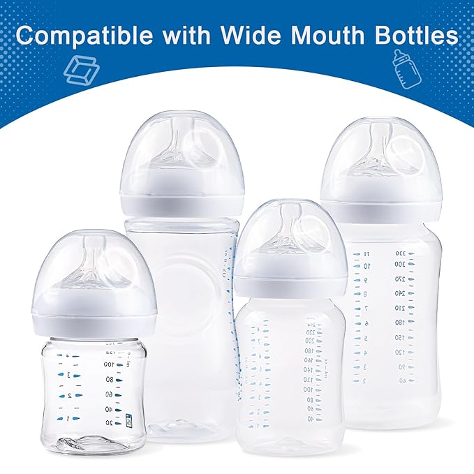 (4 Count) Baby Bottle Lids for Philips Avent Baby Bottles, Compatible with Philips Avent Natural Bottles & Natural Glass Bottles