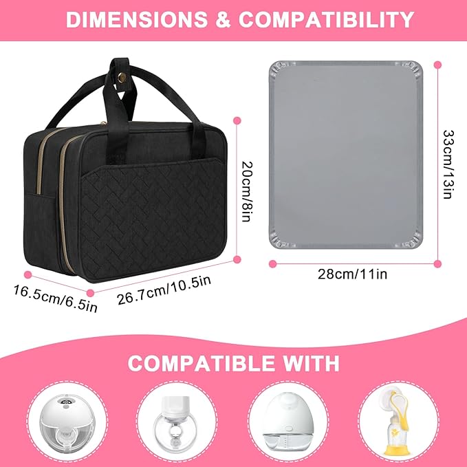Wearable Breast Pump Bag for Working Moms, Breastmilk Cooler Travel Bag, Portable Pumping Carrying Case for Office & On-the-Go