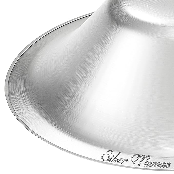Nursing Cups for Nursing Newborn, Silver Nipple Covers Breastfeeding, 925 Silver Nursing Shields, Healing Cups, Newborn Essentials Must Haves, Soothe Sore and Cracked Nipples (Large)