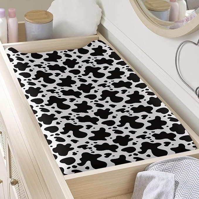 Cow Print Baby Changing Pad Cover Soft Diaper Changing Pad Cover Breathable Diaper Changing Pad Cover 32''*16'' Changing Pads Nursery Decor