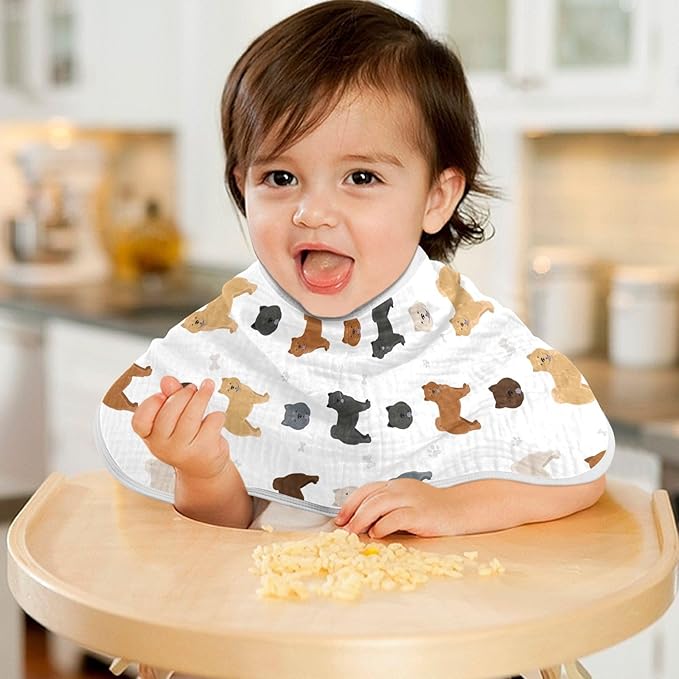 vvfelixl Baby Burp Cloths Different Chow Chow Baby Newborn Cotton Burping Cloths Set Baby Washcloths 4 Pack