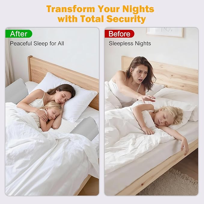Single Inflatable Bed Rail: with Built-in Pump, 2026 Portable Travel Bed Bumper for Hotel, Visiting & Home, Soft Foldable Safety Guard