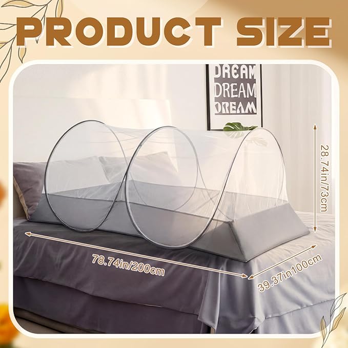 Large Pop up Mosquito Net for Camping Portable Foldable Mosquito Tent Bug Net Bed Travel Patio Outdoor 78 x 39 x 28 Inch Bug Netting Mesh Tent Canopy for Adults Bedroom, White