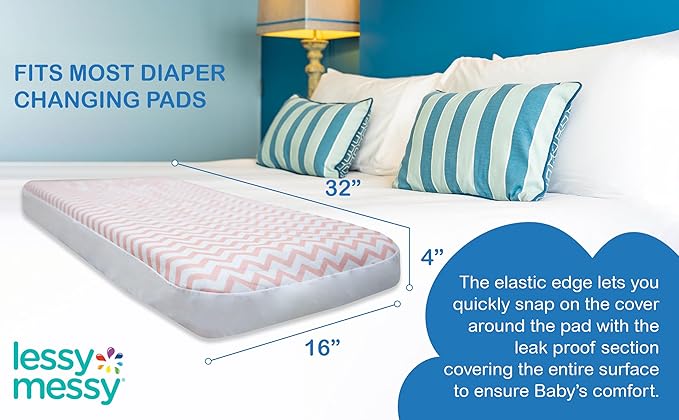 Waterproof/Leak-Proof Diaper Changing Pad Covers with Elastic Edges – Fits Standard Changing Pads – Soft, Unique Machine Wash & Dryer Safe, Snug Fit – (Coral)