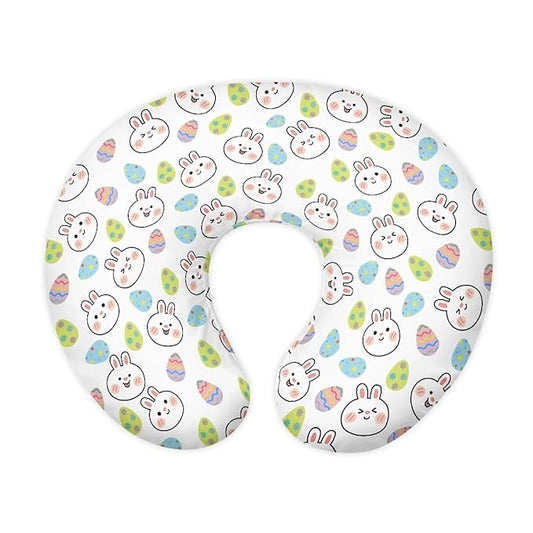Cute Rabbit and Easter Egg Breastfeeding Pillow Slipcover for Baby Soft and Stretchy Safely Breastfeeding Pillow Cover Easy to Use and Dustptoof