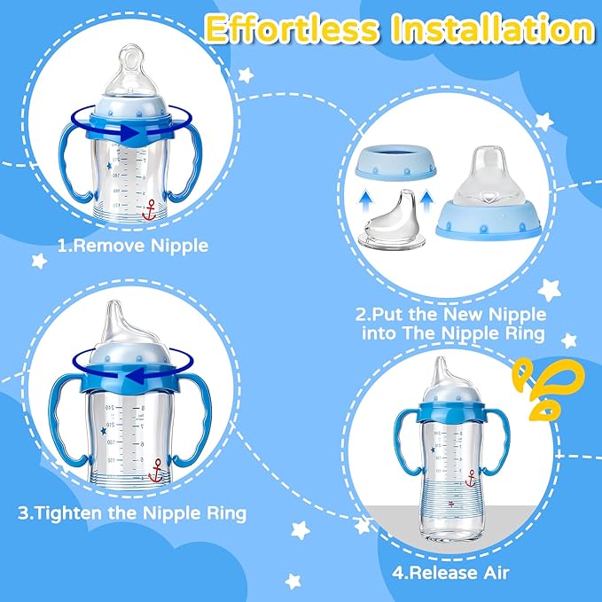 RBUGR 6 Pack Replacement Silicone Spout Compatible with NUK Active and Learner Cups, Sippy Cup Nipple for NUK Sippy Cup & Learner Cup, 100% Silicone Sippy Nipples for 6m+