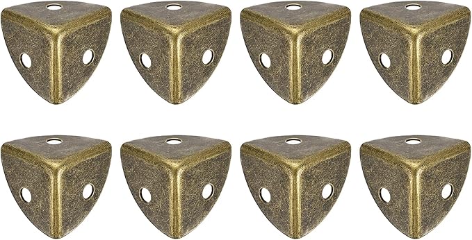 uxcell 8Pcs Decorative Box Corner Cover, 18mm Metal Edge Guard, Furniture Corner Edges Protector, Bronze