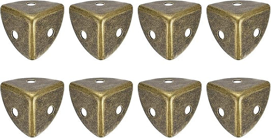 uxcell 8Pcs Decorative Box Corner Cover, 18mm Metal Edge Guard, Furniture Corner Edges Protector, Bronze