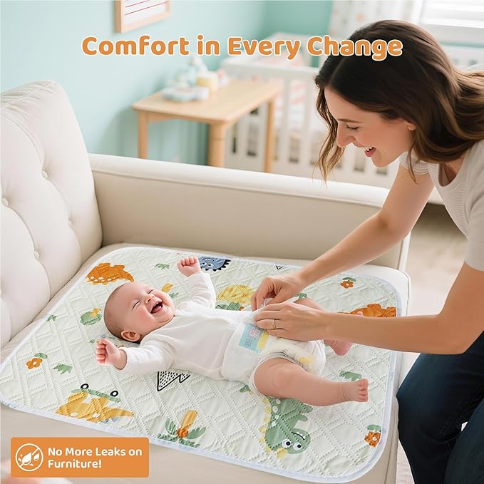 Diaper Changing Pads for Baby, Portable Change Mat, 3Layers Waterproof Change Pad Foldable Absorbent Mats for Women, Reusable Incontinence Underpads for Patient 20''x27.5''