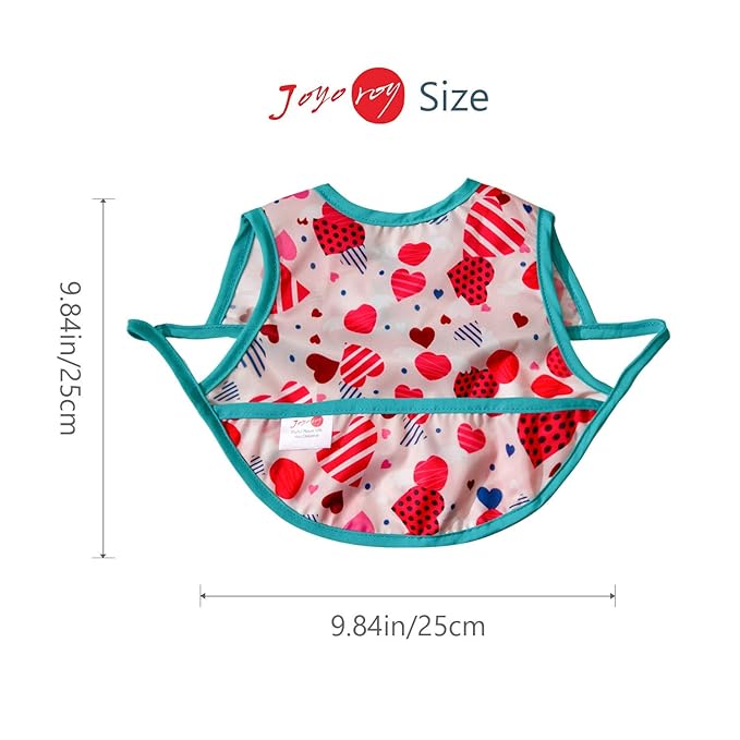 Joyo roy Mess Proof Baby Bibs for Eating Waterproof Toddler Bibs for Baby Girl 3-10 Months Soft Machine Washable Sleeveless Infant Smock Bib Travel Reusable Apron for Feeding Bib with Food Catcher