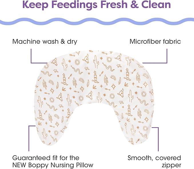 Boppy Nursing Pillow Cover - Soft, Hypoallergenic Washable Microfiber Bottle & Breastfeeding Pillow Covers (Redesigned Feeding Pillow Sold Separately) - Tan Southwest