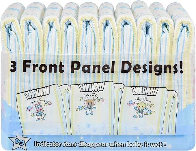 Littleforbig Printed Adult Brief Diapers 10 Pieces - Astro Babies (Medium 28"-38")