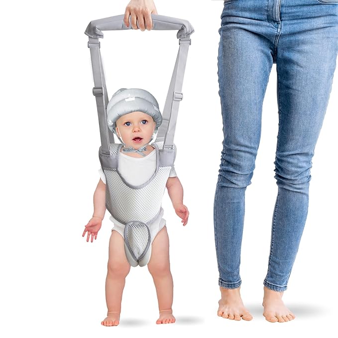 Baby Walking Safety Harness with Helmet Soft Cushion Baby Head Protector, Baby Walker Assistant Adjustable Belt for Walking Learning