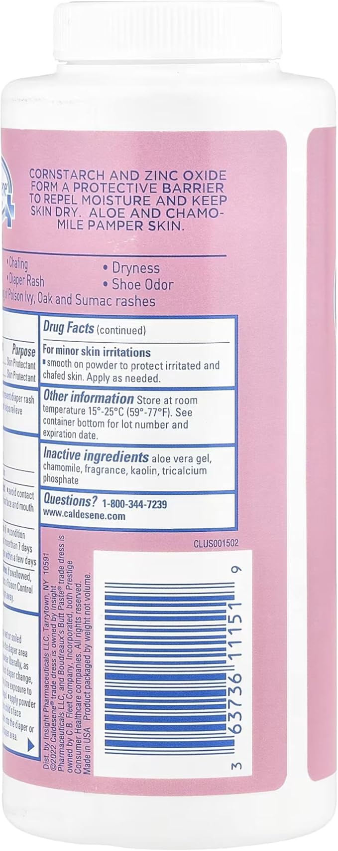 Caldesene Medicated Protecting Powder with Zinc Oxide & Cornstarch, 5 oz (Pack of 8)