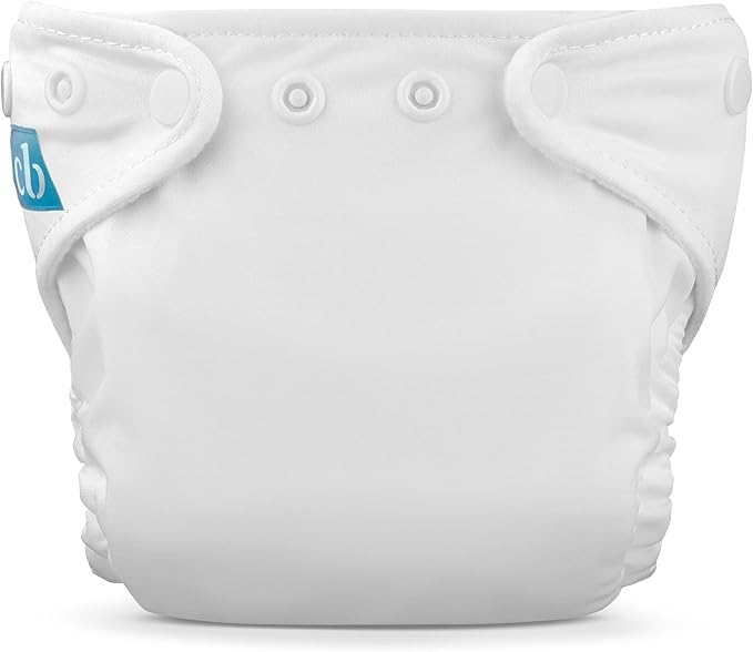 Charlie Banana Cloth Diapers, Reusable, Washable, Adjustable Newborn Size Diaper for Newborns and Babies (5-10lbs), with Absorbent Inserts - White, 1 Pack