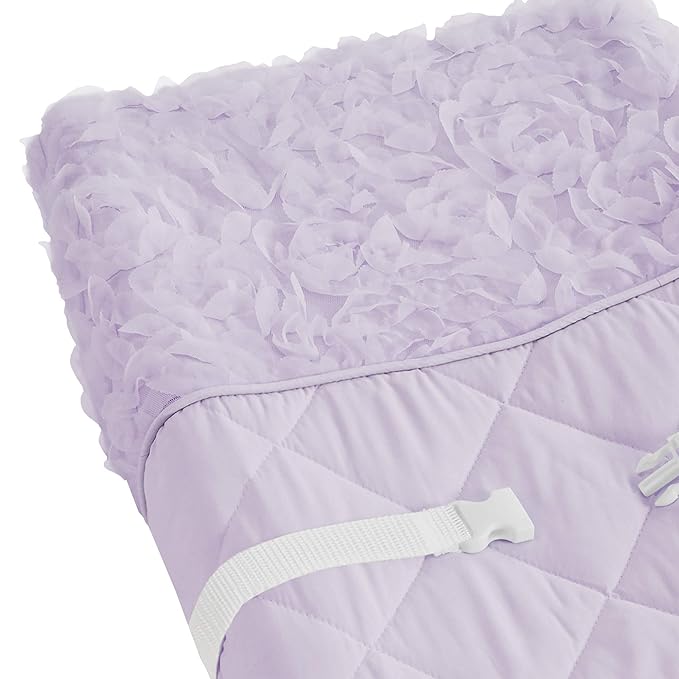 Sweet Jojo Designs Purple Floral Rose Girl Baby Nursery Changing Pad Cover - Solid Light Lavender Flower Luxurious Elegant Princess Vintage Boho Shabby Chic Luxury Glam High End Roses