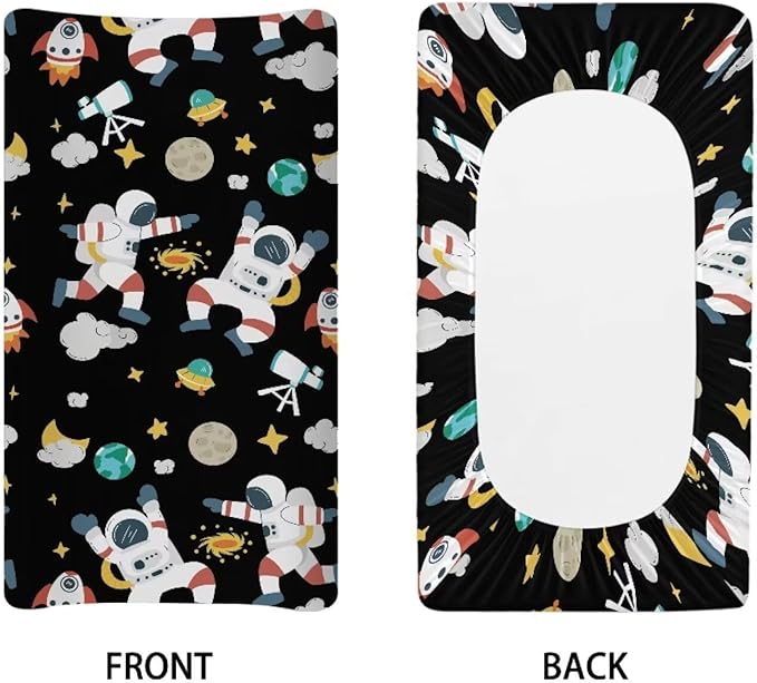 Astronaut Space Baby Changing Pad Cover Stretchy Changing Table Cover Breathable Nursery Pad Change Cover Fit 32"x16" Contoured Pad