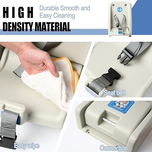 Wall-Mounted Public Bathroom Baby Seat - Foldable Child Protection Seat with Safety Buckle, Durable ABS Toddler Safety Seat
