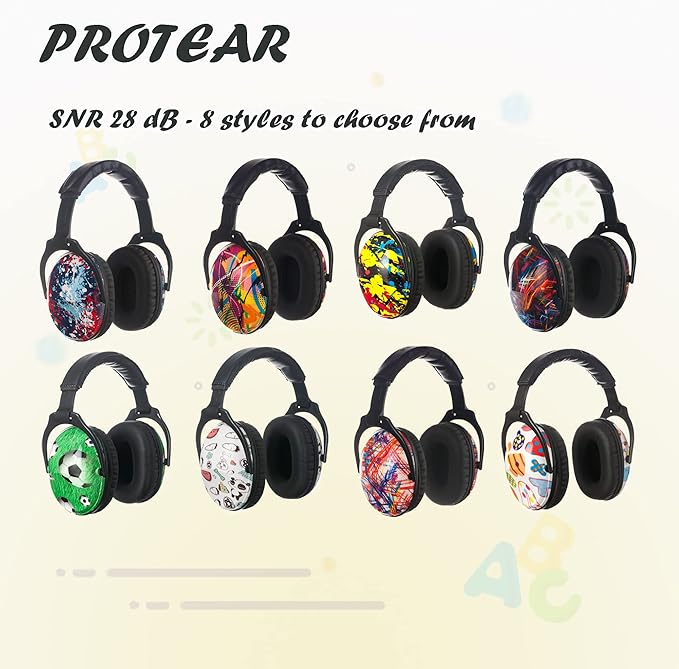 Kids Hearing Protection,25dB NRR Noise Reduction,Sound Proof for Kids,Toddler,Safety Earmuffs for Concert,Airplane,Autism,Monster Jam,Travel,School- Letter