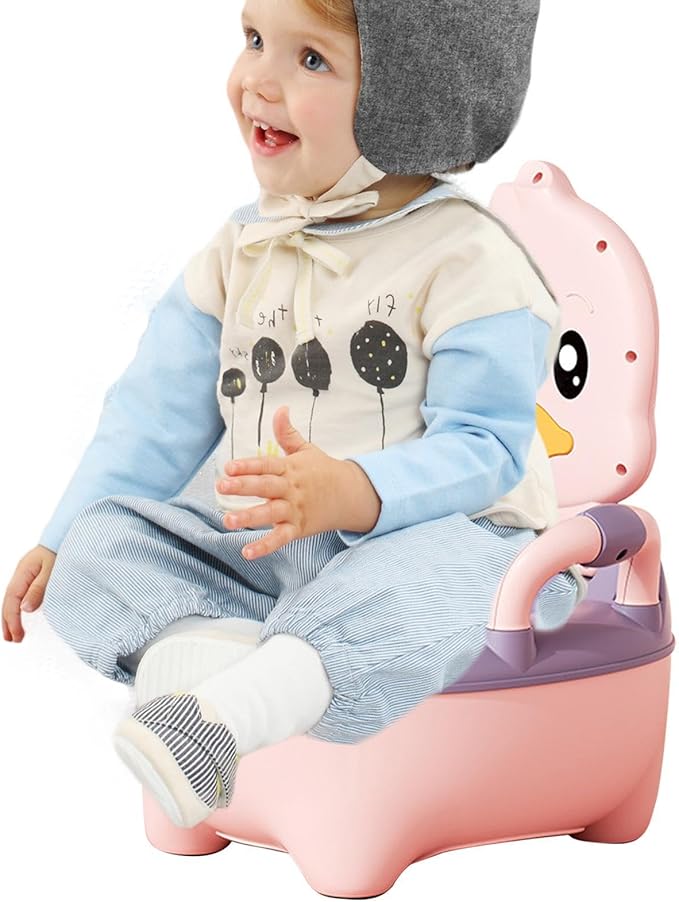 Generic Travel Potty Seat for Toddler, Kids Travel Potty,Toddler Potty Training Toilet with Carry Handle, Wear Resistant Portable Cartoon Potty with Convenient Drawer, Pink, LK45LF5TQ4L00GSR3UC9