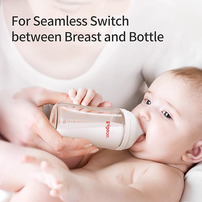 Pigeon Silicone Nipple with Latch-On Line, Size L & LL(Set of 8), Natural Feel, Nipple Set (6~12M)