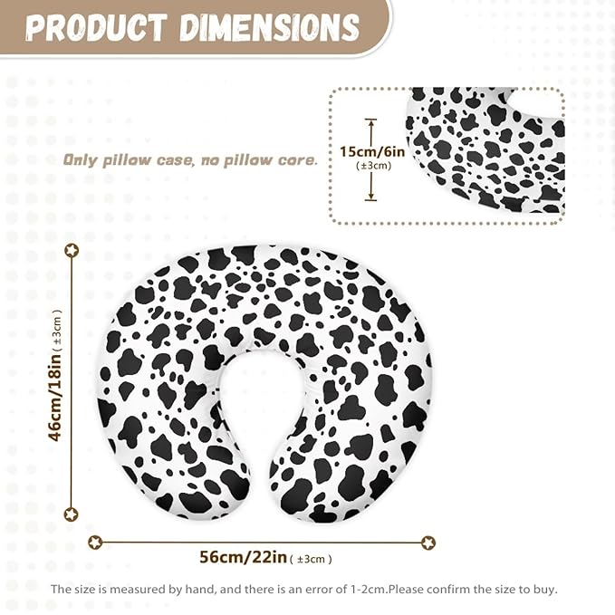Cow Spots Nursing Pillow Covers Ultra Soft Pillowcase Elastic Feeding Pillow Covers Safely Positioner Case,Gift for Infant and Baby