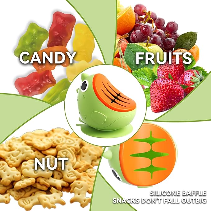Silicone Baby Bowl,Spill Proof Snack Cups for Toddlers Detachable with Suction Cup Base and Safety lid, Non-BPA Food-Grade Silicone Safe Quality