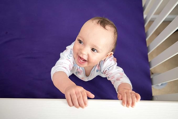 SheetWorld Baby Fitted Changing Pad Cover Sheet 16 x 33 inches, 100% Cotton Jersey Hypoallergenic Sheet, Unisex Boy Girl, Purple, Made in USA