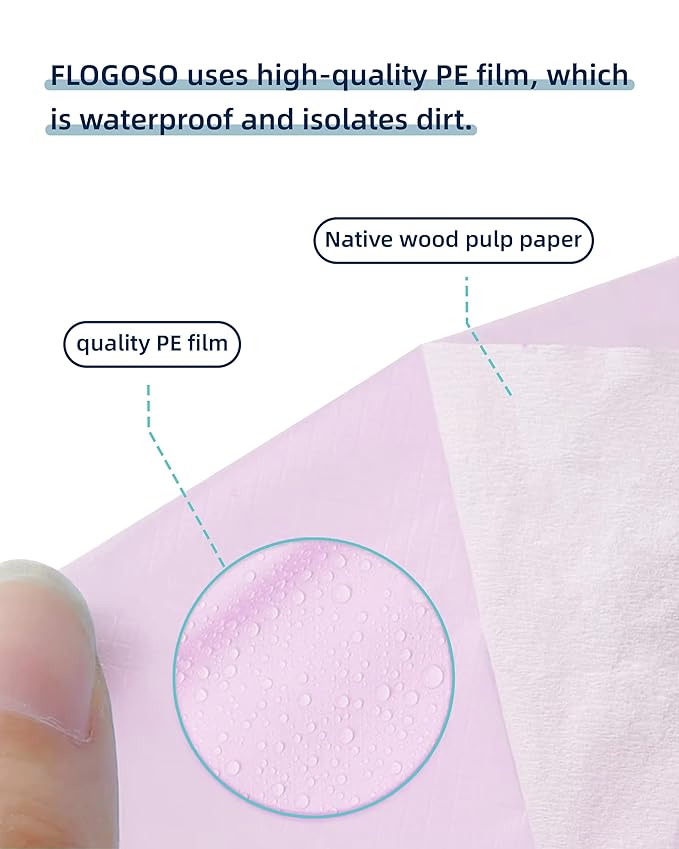 FOGOSO 50 Pack Disposable Toilet Seat Covers 16x24 Inch Extra Large Individually Wrapped Toilet Seat Shields Travel Accessories for Adults Kids-Pink