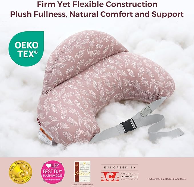 Momcozy Original Nursing Pillow for Breastfeeding-Innovative Safety Guard - Wider Feeding Pillows for More Support for Mom & Baby- Easier Nursing & Hand Free- Fit for All, Removable Cotton Cover
