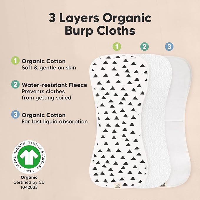 KeaBabies Diaper Caddy Organizer and 5-Pack Burp Cloths Baby Girl, Boy - Baby Organizer for Nursery - Large Burping Cloths for Babies - Car Storage Organizer - Baby Burp Cloths for Girls