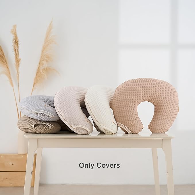 Linen Cover for Nursing Pillow • Premium Quality 100% Organic Oeko-Tex Standard • Case for Breastfeeding and Bottle Feeding Pillow • Soft and Breathable • Only Cover (Natur Linen)