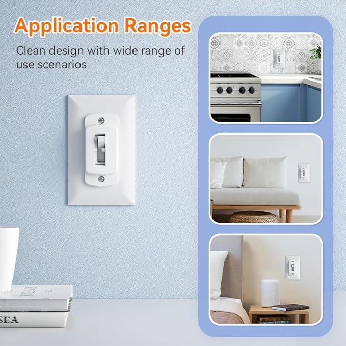 SAFELON 6 PCS Light Switch Cover Guard for Baby Safety, Childproof Light Switch Locks, Wall Switch Covers Prevents Kids from Turning The Lights On and Off