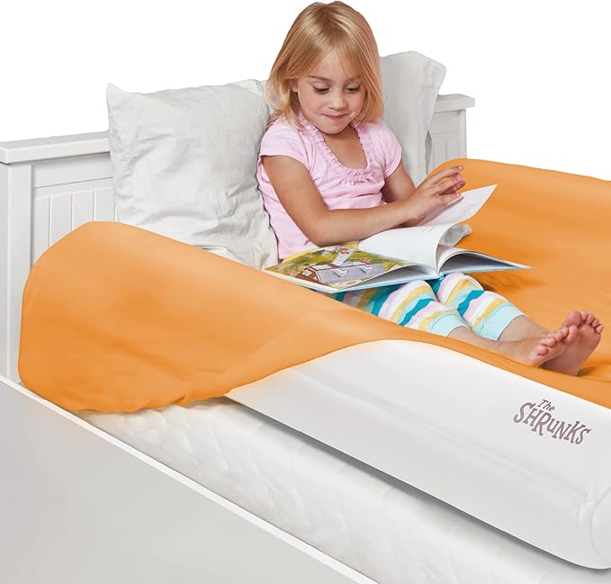 Shrunks Inflatable Bed Rail for Toddlers, Kids, Adults, and Elderly | Portable Bed Bumper for Toddler Travel or Home | Blow Up Bed Guard Rail for Twin, Full, Queen, King Size Beds (1 Pack)