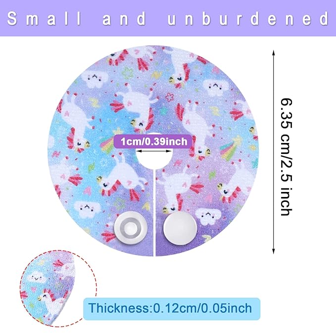 Breling 24 Pack G Tube Button Covers Cotton Pads for Feeding Support G Tube Accessories, Unicorn Feeding Button Pads Supplies Nursing Breast Supplies for Women