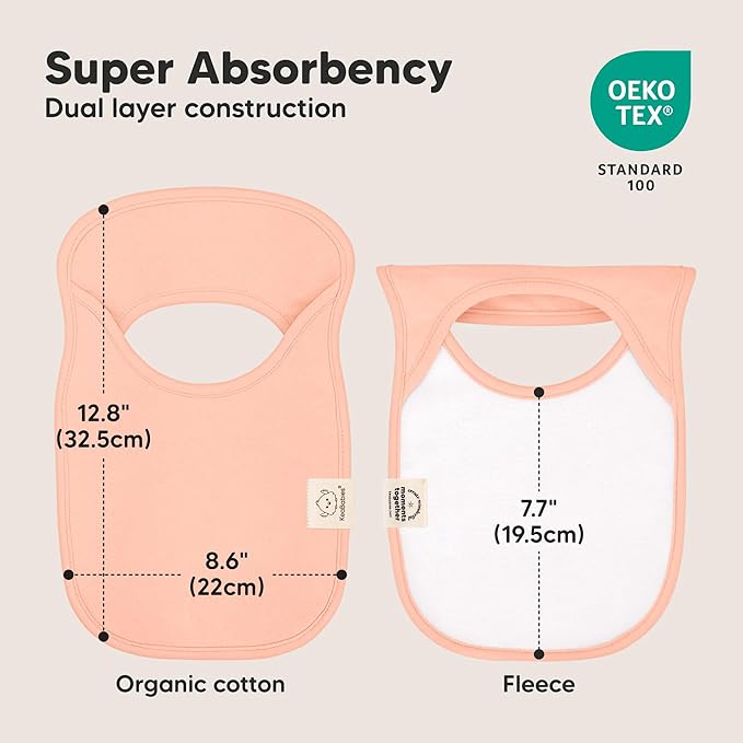 KeaBabies 8-Pack Bibs for Baby Girl, Boy - Pullover Large Baby Bibs for Drooling and Teething Infant, Newborn, Soft & Absorbent Organic Cotton, Long Torso Coverage Keep Toddler Clean & Dry (Embrace)
