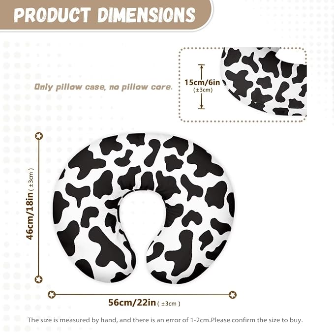 Milk Cow Skin Print Soft Feeding Pillow Cover Super Soft and Stretchy Personalized Breastfeeding Pillowcase for Newborn Feeding